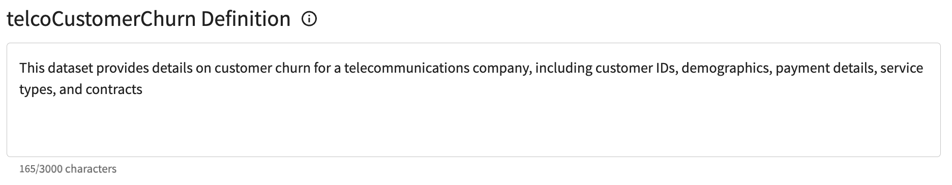 Dataset Defintion