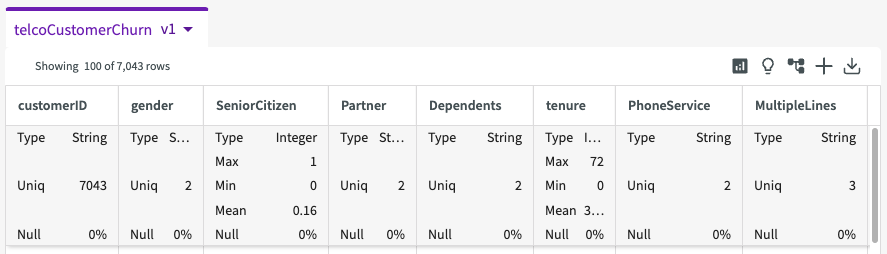 Describe table