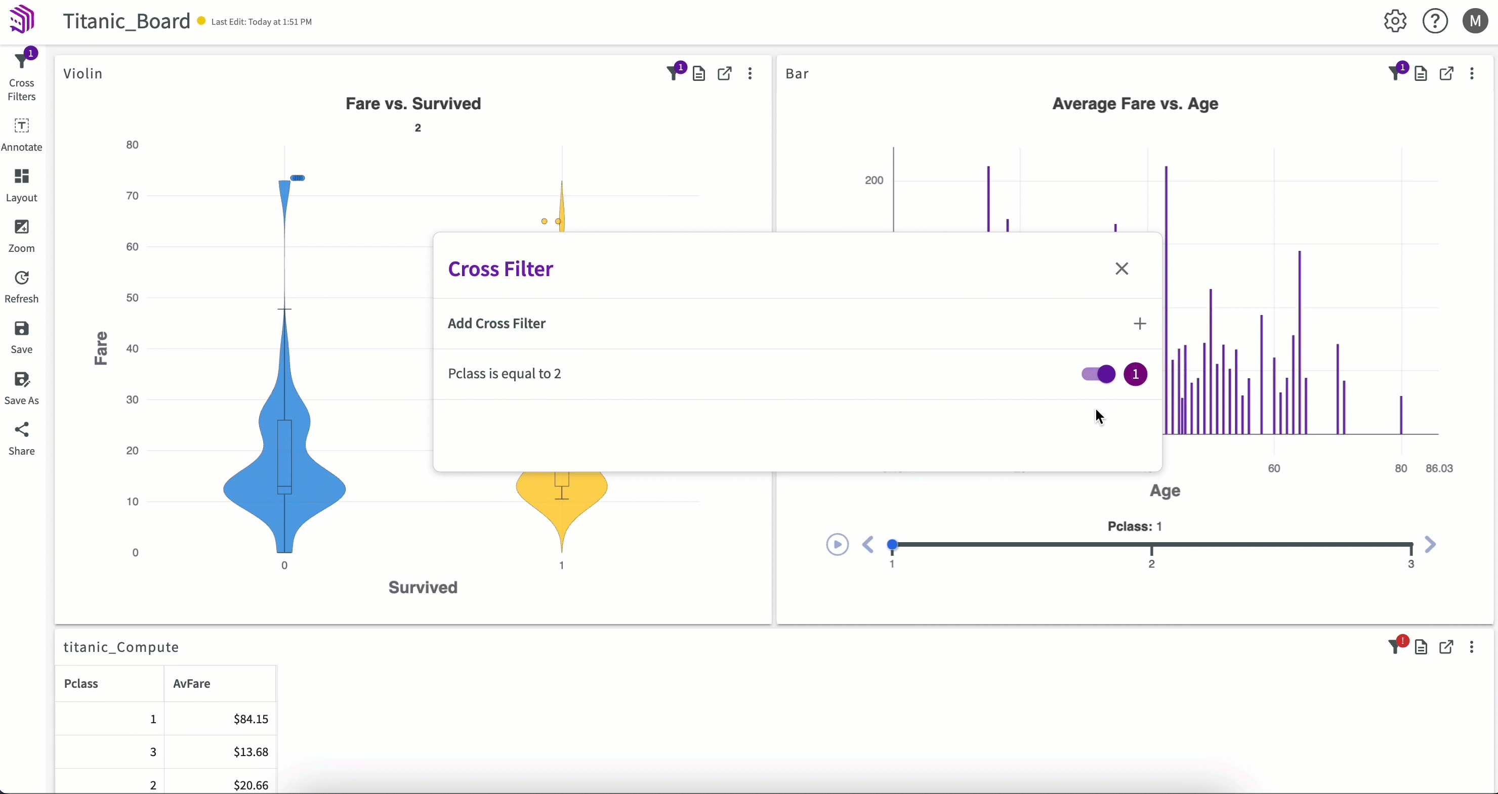 edit cross filters