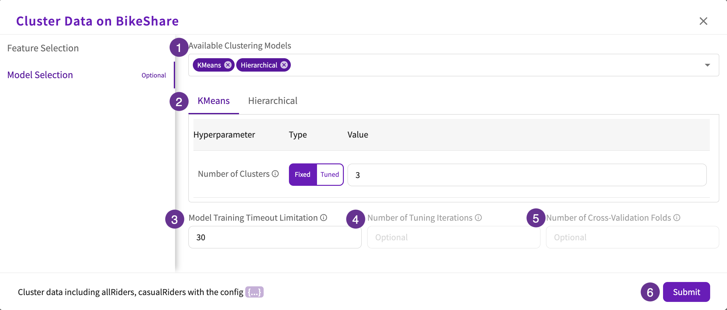 cluster form optional